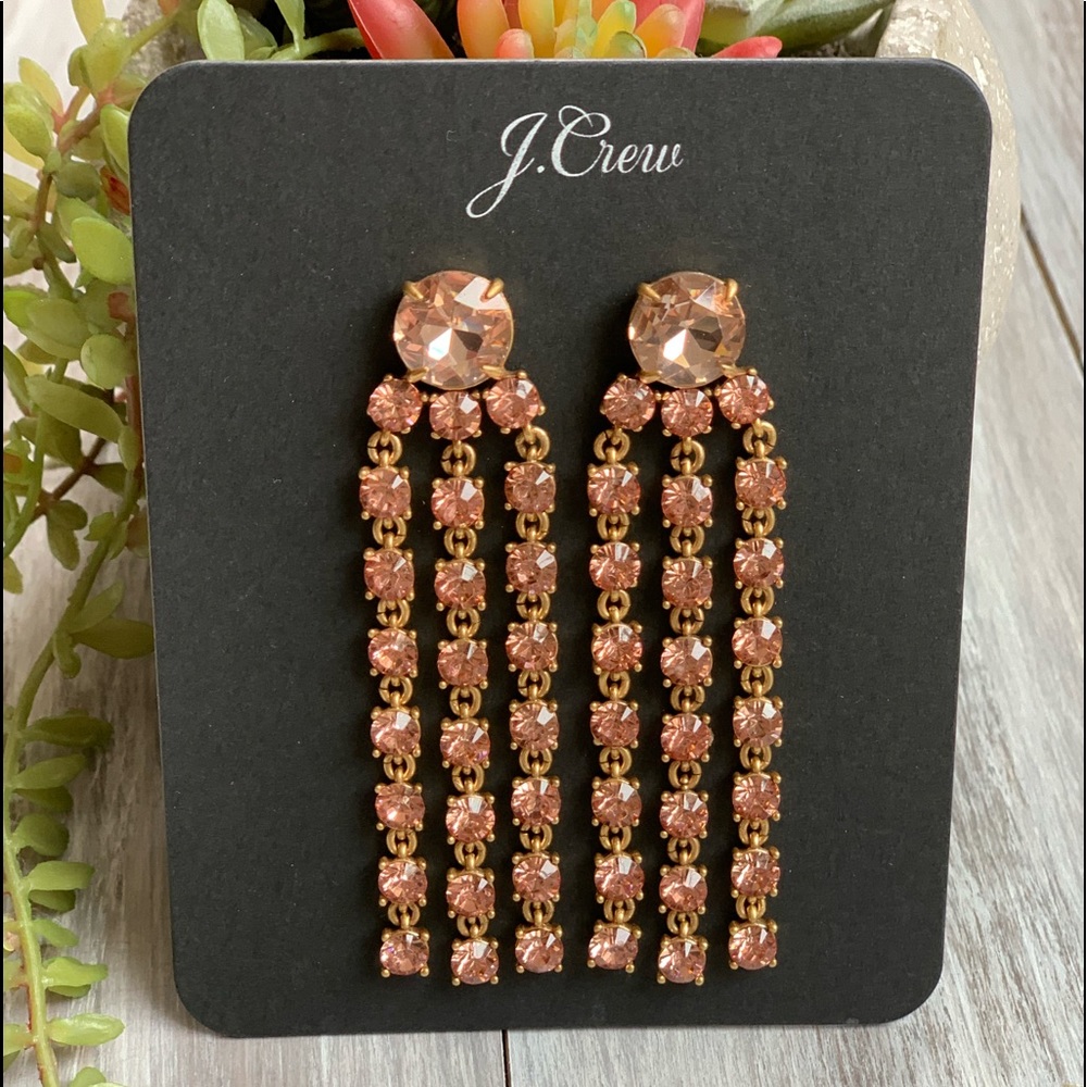 J. Crew Rhinestone Fringe Statement Earring
